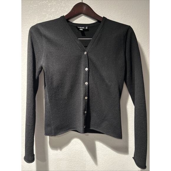 Laundry Shelli Seagal Cashmere Medium Cardigan Sweater Capsule Minimalist FLAW - Picture 1 of 12